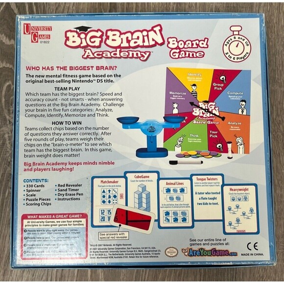 Big Brain Academy Board Game Family Teams Educational Math Analyze Memory Puzzle - Picture 2 of 12